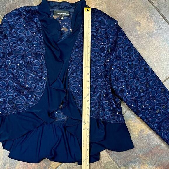 R & M Richards Navy 2-piece Dress Lace Jacket 18W - Picture 8 of 16